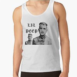 Lil Peep Tank Tops - Lil Peep black and white  Tank Top