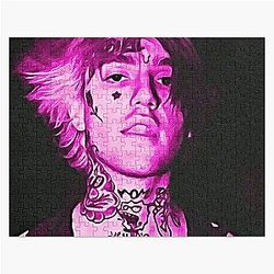 Lil Peep Puzzles - Lil Peep neon pink Jigsaw Puzzle