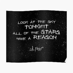 Lil Peep Posters - Lil Peep Star Shopping Lyrics Starry Background  Poster