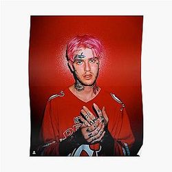 Lil Peep Posters - Lil Peep Red Tribute Poster