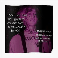 Lil Peep Posters - Lil Peep Star Shopping Lyrics Signed Photo Poster