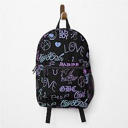 Lil Peep Backpacks - Lil Peep Tattoos Neon Backpack