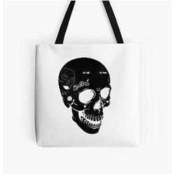 Lil Peep Bags - Lil Peep Skull All Over Print Tote Bag