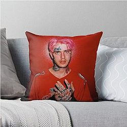 Lil Peep Pillows Cover - Lil Peep Red Tribute Throw Pillow Cover