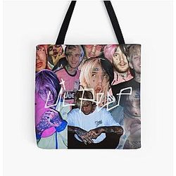 Lil Peep Bags - Lil Peep Life In Images All Over Print Tote Bag