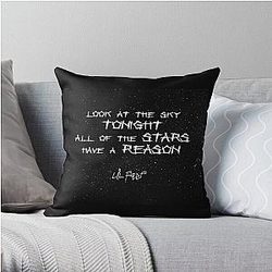 Lil Peep Pillows Cover - Lil Peep Star Shopping Lyrics Starry Background  Throw Pillow Cover