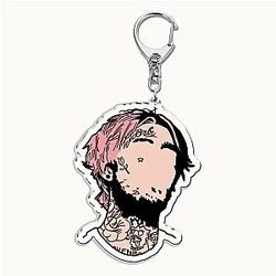 Lil Peep Keychain - Lil Peep Rapper Acrylic Key Chain Pendant Key Ring Crybaby Keychains