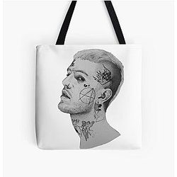 Lil Peep Bags - Lip Draw Lil Peep All Over Print Tote Bag