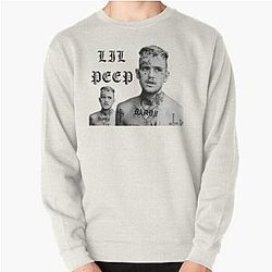 Lil Peep Sweatshirts - Lil Peep black and white  Pullover Sweatshirt