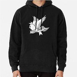 Lil Peep Hoodies - Lil Peep Cry Baby Bird holding Banner Pullover Hoodie