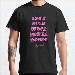 Lil Peep T-Shirts - Come Over When You're Sober Lil Peep Pink Merch Classic T-Shirt