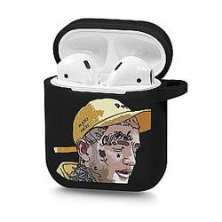 Lil Peep Airpod Cases -  Lil Peep Black Ear Cases Multiple Designs