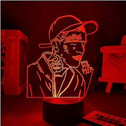 Rapper Lil Peep Lamp - Decor 3D Lil Peep Lamp