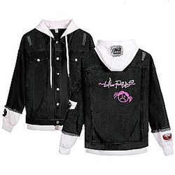 Lil Peep Jackets - Rapper Zipped Angry Girl Jean Jacket
