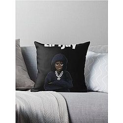 Lil Tjay Cartoon Hoodie Throw Pillow