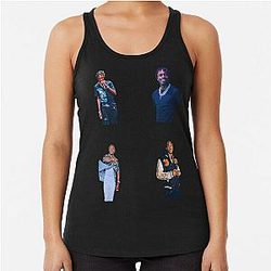 Lil Tjay Sticker Pack | Lil Tjay Stickers / Pin Racerback Tank Top