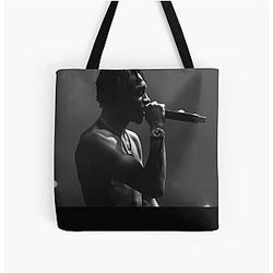 Lil Tjay Black White Classic All Over Print Tote Bag