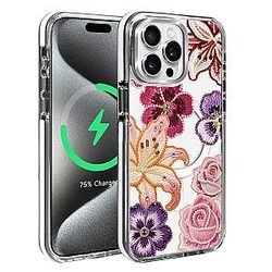 Magnetic for iPhone 13 Pro Case Compatible with MagSafe Wireless Slim Shockproof Protective Cover for Women Girl - Lily Rose