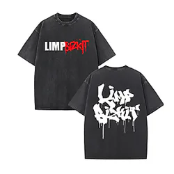 Washed Vintage Melting Name T-Shirt Limp Bizkit T-Shirts