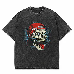 Red Cap Skull Graphic Wash LA2906 Limp Bizkit T-Shirts