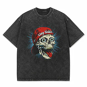 Red Cap Skull Graphic Wash LA2906 Limp Bizkit T-Shirts
