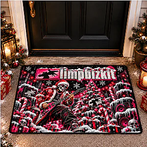 Santa Skull & Golden Bells Christmas LA1610 Limp Bizkit Doormats