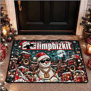 LB Gold Chain Snowman & City Speakers Christmas LA1610 Limp Bizkit Doormats