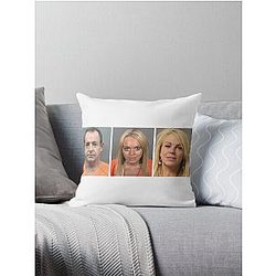 Lindsay Lohan Family Mugshots Throw Pillow