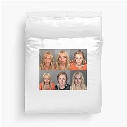 Lindsay Lohan Mugshot Duvet Cover