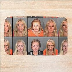 Lindsay Lohan Mugshots Bath Mat