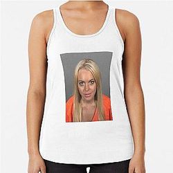 Lindsay Lohan Iconic Mugshot Racerback Tank