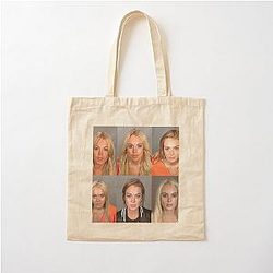 Lindsay Lohan Mugshot Cotton Tote Bag