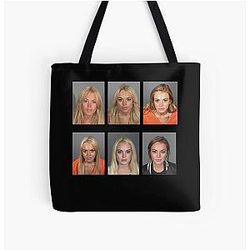 Lindsay Lohan Mugshots Tote Bag