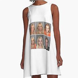 Lindsay Lohan Mugshots A Line Dress