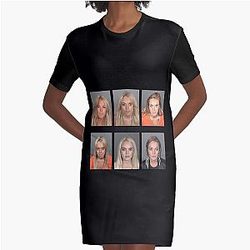Lindsay Lohan Mugshot Graphic T Shirt Dress