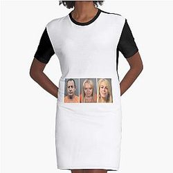 Lindsay Lohan Family Mugshots Graphic T-Shirt