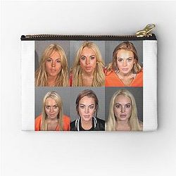 Lindsay Lohan Mugshot Funny Pouch