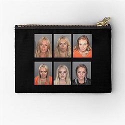 Lindsay Lohan Mugshots Zipper Pouch