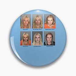 Lindsay Lohan Mugshots T-Shirt Pin