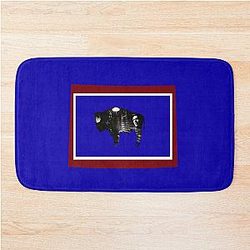 Longmire Wyoming Flag with State Seal Bath Mat