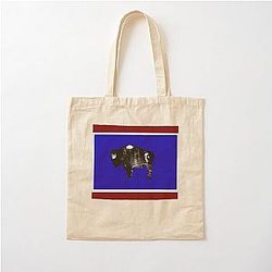 Longmire Wyoming Cotton Tote Bag with Flag State Seal