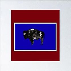 Longmire Wyoming Flag with State Seal Poster