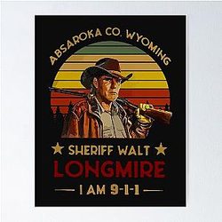 Craig Johnson Absaroka County Wyoming Sheriff Walt Longmire Vintage 911 Poster