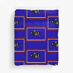 Longmire Wyoming Duvet Cover with Flag and State Seal