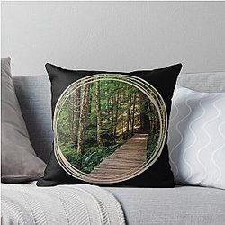 A Walk in the Woods, Mt. Rainier National Park Longmire Area Throw Pillow