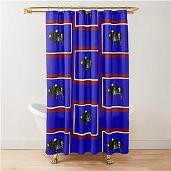 Longmire Wyoming Flag Shower Curtain with State Seal