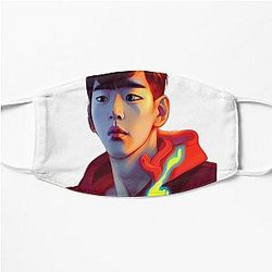 Lookism Face Masks - LOOKISM Kpop-red hoodie semi-realistic illustration Flat Mask RB2112
