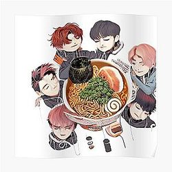 Lookism Posters - LOOKISM BTS eat ramen  Poster RB2112