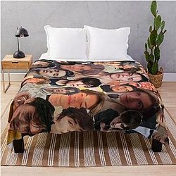 Louis Partridge Photo Collage Throw Blanket