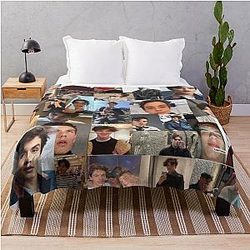 Louis Partridge Collage Phone Case Throw Blanket